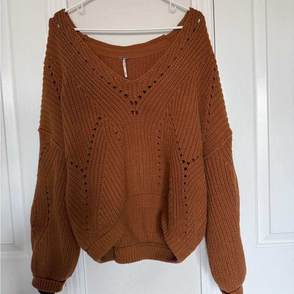 Free People Warm Tan Knit Sweater